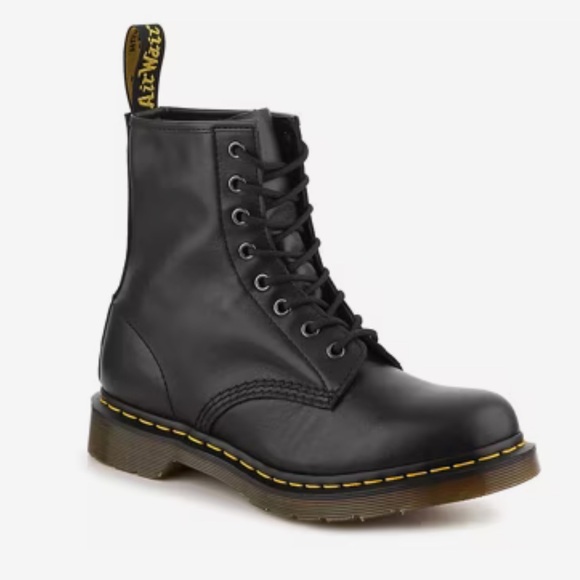 Dr. Martens Black Combat Boots with Air-Cushioned Sole - Picture 1 of 12